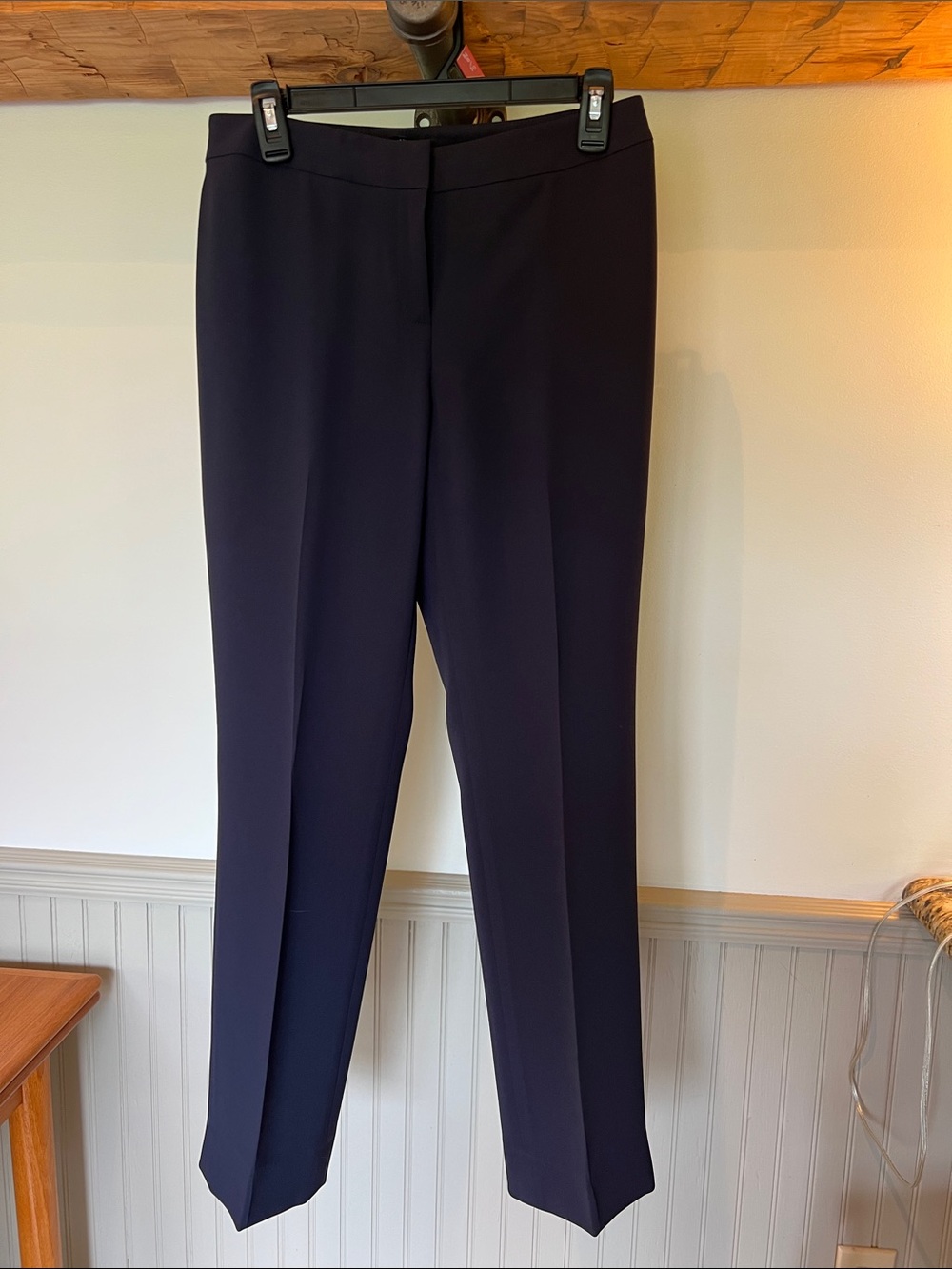 Lafayette 148 New York Navy Straight-Leg barrow Dress Trousers